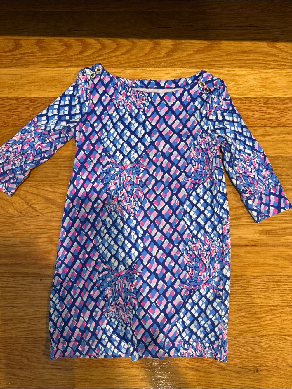 Lilly Pulitzer Blue, Pink & White Patterned Shift Dress